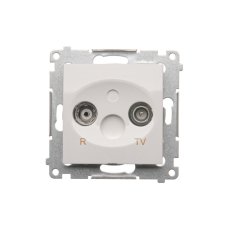 Zásuvka antény R+TV samostatná (zariadenie s krytom), 1x vstup: 5÷862 MHz, Simon 54, farba biela