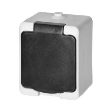 Zásuvka nástenná, 1x230V, krytie IP54, AQUATIC MINI, farba bielo-čierna