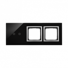Moduly s dotykovým panelem 3 2 horizontální dotykové pole, otvor pro příslušenství Simon 54, otvor pro příslušenství Simon 54, lávová/stříbro