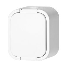 Zásuvka na omietku 1x 250V s krytom, NT-16B2, IP54, farba biela