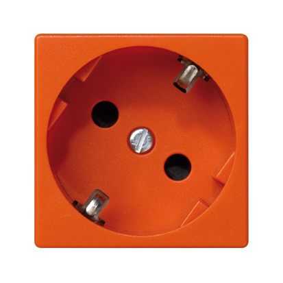 Zásuvka K45 SCHUKO 16A 250V bez skrutiek 45×45mm oranžová