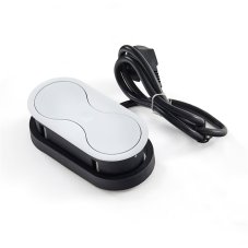 Zásuvkový box 1x 230V s USB nabíječkou s otočným víkem, kabel 1m, barva bílá matná