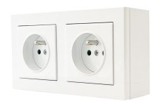 Zásuvka na stenu SONATA, 2x 250V/16A, farba biela