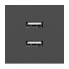 Modulárny nabíjací USB porty NOEN, 2x USB, farba čierna