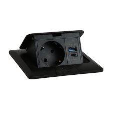 Podlahová zásuvka FLOOR BOX,  1×230 V (schuko), USB-A + USB-C PD 20 W, barva čierna