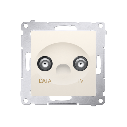 Anténna zásuvka TV+DATA (zariadenie s krytom), 1x vstup: 5÷1000 MHz, Simon 54, farba krémová