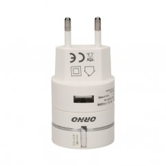 Univerzálna nabíjačka USB pre mobilné telefóny 3v1, navíjací kábel 0.75m, farba biela