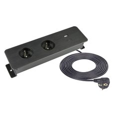 Vestavná zásuvka TAOBOX, 2x 230V + 2x USB A+C nabíječka 5V/3.4A , kabel 1.5m, barva černá