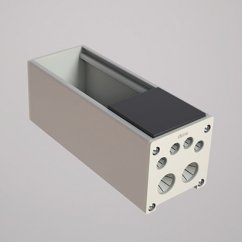 Základna hliníková Ofiblok Compact, pro 2 moduly K45, s přípojným krytem, se šedou grafitovou záslepkou