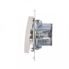 Simon Jednopólový spínač, s orientačným LED podsvietením, 1So shift (zariadenie s krytom) 16AX 250V, skrutkové svorky, biely