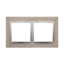Betonový rámeček 2-násobný světlý beton/stříbro