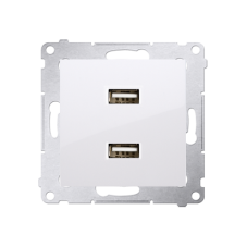 Nabíjačka USB 2x (zariadenie s krytom), 2x USB typu A, Simon 54, farba biela