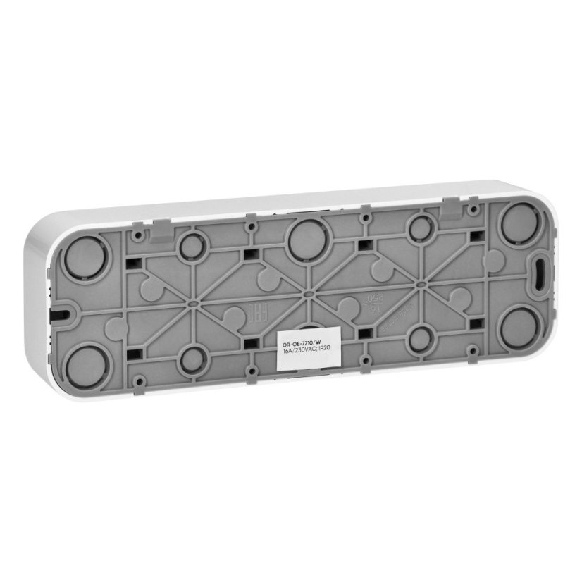 Čtyřnásobná zásuvka 4x 230V, 2P+E , nástěnná, krytí IP20, ToDo, barva bílá