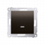 Simon Jednopólový spínač, s orientačným LED podsvietením, 1So shift (zariadenie s krytom) 10AX 250V, bez skrutiek, hnedý matný, metalizovaný