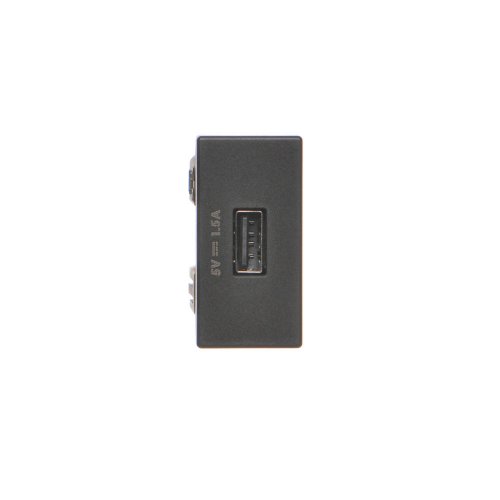 USB nabíjačka K45 USB 2.0 - A 5V DC 1,5A 45 × 22,5 mm grafitová