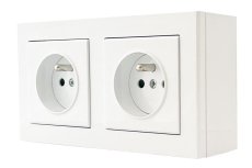 Zásuvka na zeď SONATA, 2x 250V/16A, barva bílá