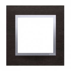 Simon 1-násobný kovový rám tmavá nehrdzavejúca oceľ/striebro