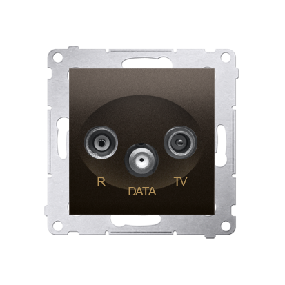 Anténní zásuvka R-TV-DATA útlum:10dB hnědá matná, metalizovaná