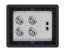 Podlahová zásuvka 4x 250V/16A (zásuvka bílá) + 2x port RJ45 cat. 6, barva boxu grafitově-šedá, pro zvýšené podlahy