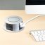 Výsuvný blok zásuvek, 3x zásuvka 230V, USB rychlonabíjení A+C 20W Power Delivery, bezdrátová nabíječka 10W Qi, kabel 2m, barva stříbrná