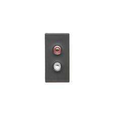 Kryt K45 2x RCA (CINCH) 45×22,5mm grafitově-šedá