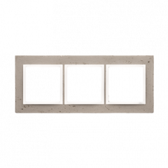 Betonový rámeček 3-násobný světlý beton/bílá