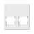 Kryt datové zásuvky K45 keystone dvojitá bez krytu plochá univerzální 45×45mm čistě bílá