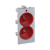 Dvojzásuvka CIMA s uzemňovacím kolíkom so signalizáciou napätia 16A 250V skrutkové svorky 108 × 52 mm hliníková červená