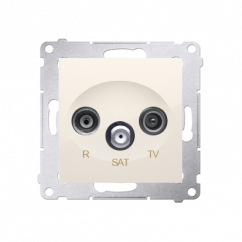 Anténní zásuvka R-TV-SAT průchozí útlum:10dB krémová