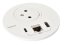 Zapuštěná zásuvka INCARA Disq 80, 1x 250V Surface, 1x USB A+C nabíječka, 1x port RJ45 cat.6, kabel 2m, barva bílá