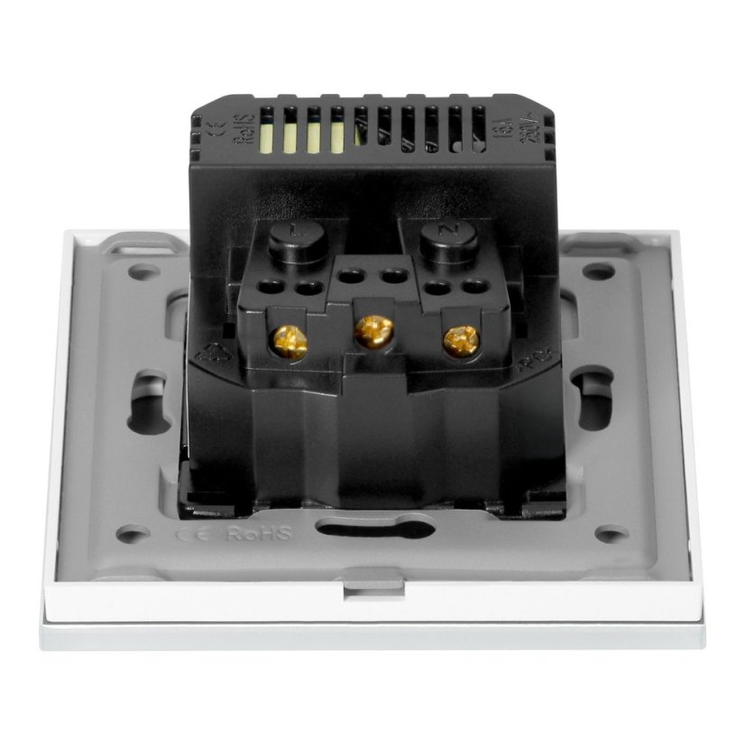 Zásuvka 1x 230V s USB-A + USB-C nabíječkou, PD 20W, rámeček sklo, pod omítku, barva bílá
