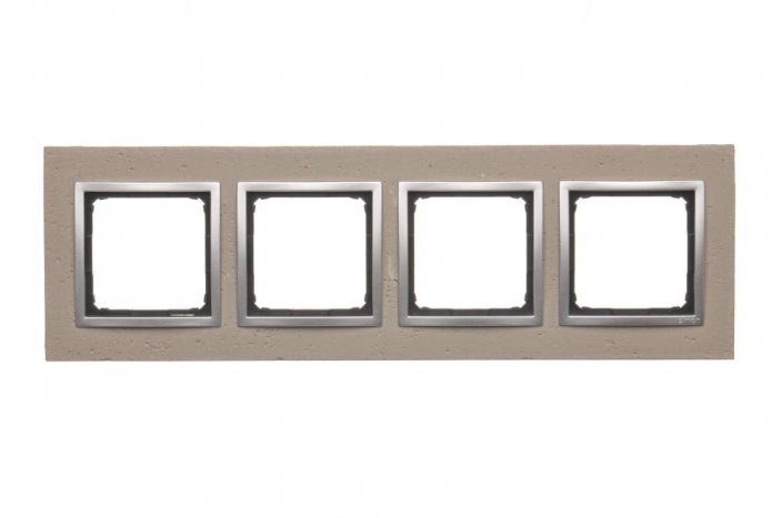 Betonový rámeček 4-násobný světlý beton/stříbro