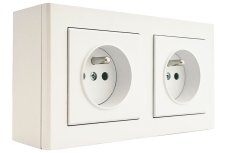 Zásuvka na zeď SONATA, 2x 250V/16A, barva bílá matná