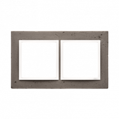 Betonový rámeček 2-násobný tmavý beton/bílá