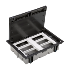 Podlahová krabice SF obdélníkový 12×K45 6×CIMA 70mm105mm grafitově-šedá IK:IK08