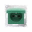 Simon Kryt zásuvky s uzemnením - IP44 - vičko vo farbe krytu, antibakteriálne zelené