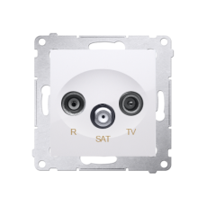 Anténna zásuvka R+TV+SAT terminál (zariadenie s krytom), 1x vstup: 5 MHz÷2,4 GHz, Simon 54, farba biela