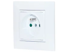 Zásuvka v rámečku pod omítku, 1x 250V/16A v bílé barvě