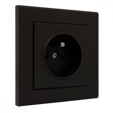 Zásuvky v rámečku pod omítku, 1x 230V/16A, barva čokoládová