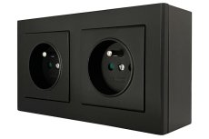 Zásuvka na zeď SONATA, 2x 250V/16A, barva černá