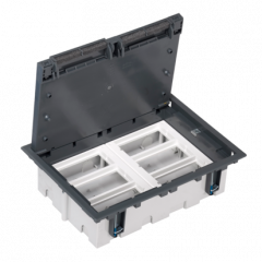 Podlahová krabice SF obdélníkový 12×K45 6×S500 93mm128mm šedá
