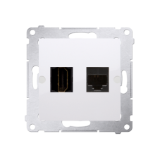 Zásuvka HDMI + dátová RJ45 cat. 6 (zariadenie s krytom), Simon 54, farba biela