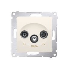 Zásuvka anténní R+TV+DATA (přístroj s krytem), 1x vstup: 5÷862 MHz, Simon 54, barva krémová