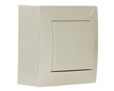 Vypínač (spínač) nástěnný, řazení č.1, instalace na omítku, barva krémová