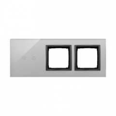 Moduly s dotykovým panelem 3 2 horizontální dotykové pole, otvor pro příslušenství Simon 54, otvor pro příslušenství Simon 54, bouřková/antracit