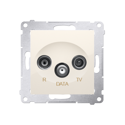 Anténní zásuvka R-TV-DATA útlum:10dB krémová