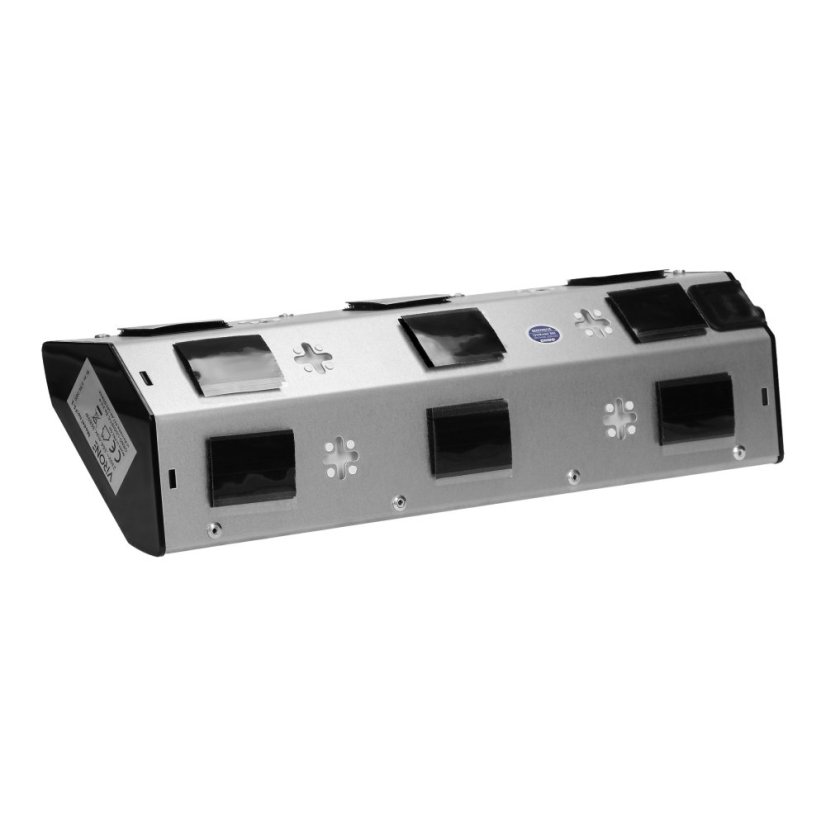 Nerezový rohový blok 3x 230V s 2x USB nabíječkou, bez kabelu