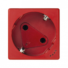 Zásuvka K45 DATA SCHUKO so signalizáciou napätia 16A 250V skrutkové svorky 45×45mm červená