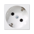 Zásuvka K45 SCHUKO 16A 250V šroubové svorky 45×45mm čistě bílá