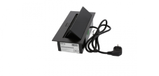 Zásuvkový blok zapuštěný, 2x zásuvka, 2x USB A+C, kabel 1,5m, barva černá